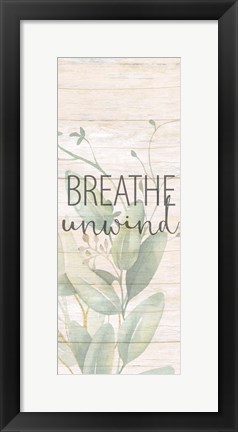 Framed Breathe Unwind Panel Print