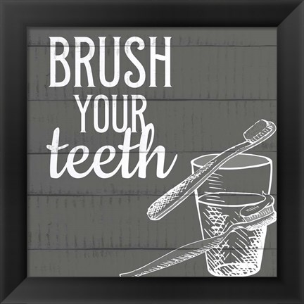 Framed Brush Your Teeth Print