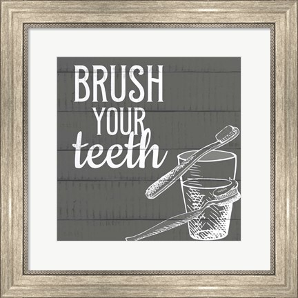 Framed Brush Your Teeth Print