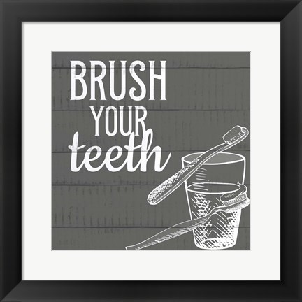 Framed Brush Your Teeth Print