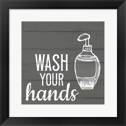 Framed Wash Your Hands Print