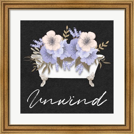 Framed Unwind Floral Bath Print