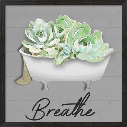 Framed Breathe Succulent Print