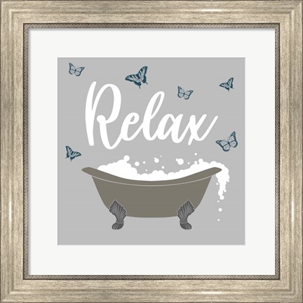 Framed Butterfly Bath 1 Print