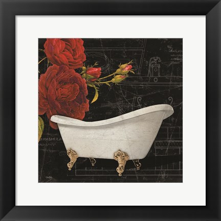 Framed Rose Bath 1 Print