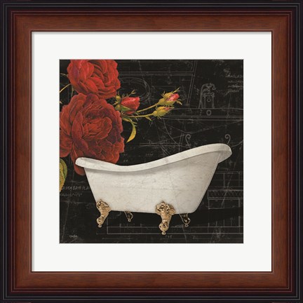 Framed Rose Bath 1 Print