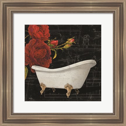 Framed Rose Bath 1 Print