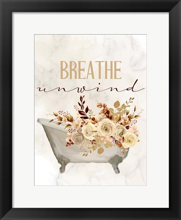 Framed Breathe Unwind Tub Print