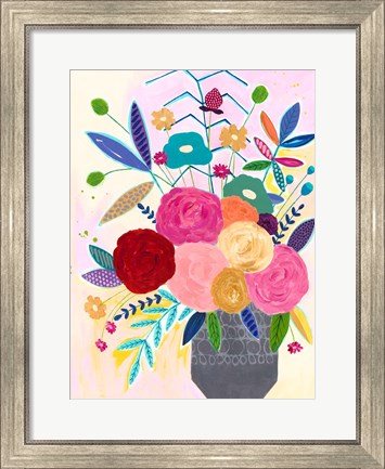 Framed Cotton Candy Floral Print