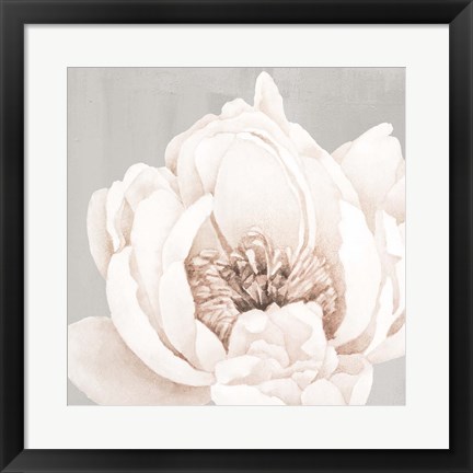 Framed Neutral Peony 1 Print