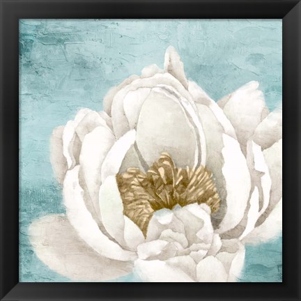 Framed White Peony 1 Print