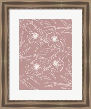 Framed Floral Wallpaper Print