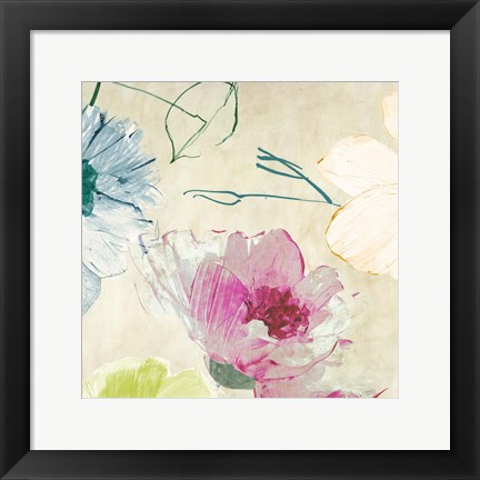 Framed Colorful Floral Composition I (detail) Print