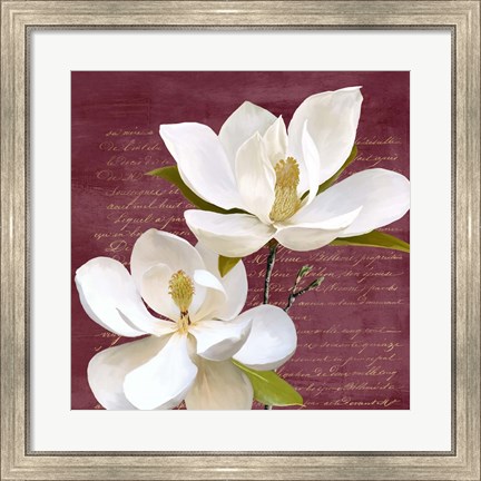 Framed Burgundy Magnolia II Print