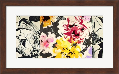 Framed Neon Flowers II Print