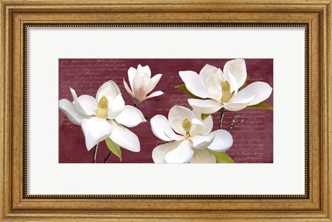 Framed Burgundy Magnolia Print