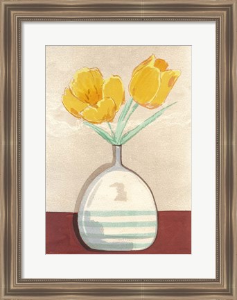 Framed Vase with Tulips I Print