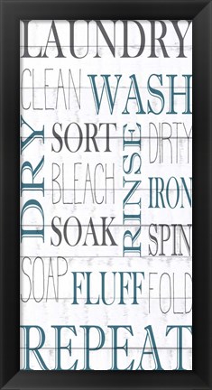 Framed Laundry Clean Wash Print