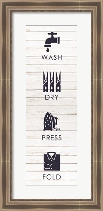 Framed Laundry Navy Print