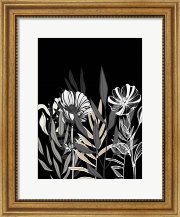 Framed Floral Leaves 1 Print