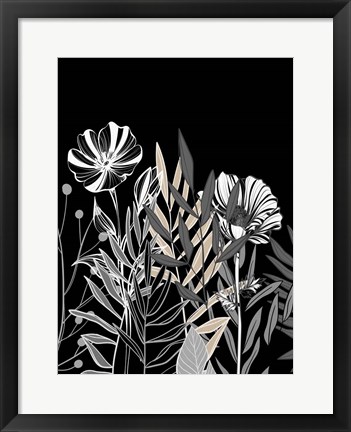 Framed Floral Leaves 2 Print