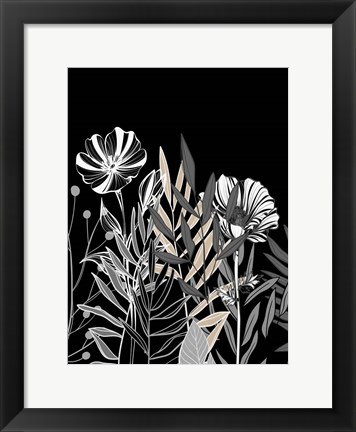 Framed Floral Leaves 2 Print