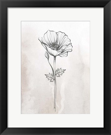 Framed Stone Floral 1 Print