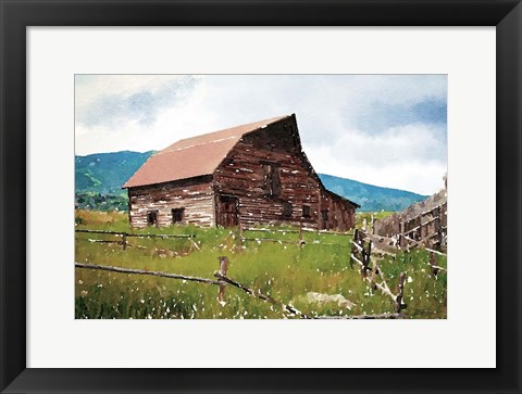 Framed Brown Barn Print