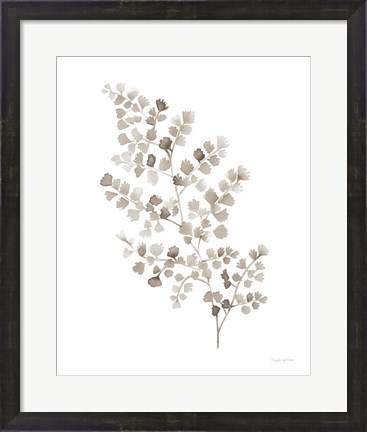 Framed Maidenhair Fern Khaki Print