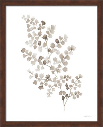 Framed Maidenhair Fern Khaki Print