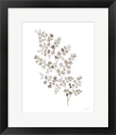 Framed Maidenhair Fern Khaki Print