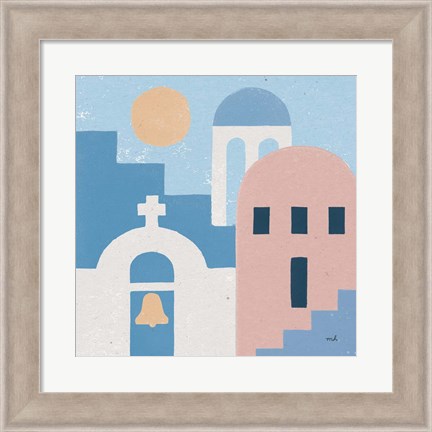 Framed Santorini Summer II Sq Print