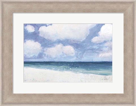 Framed Seascape IV Blue Crop Print