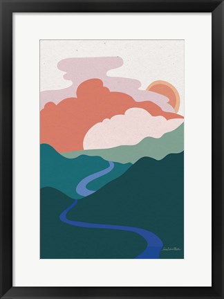 Framed Hills and Valleys I Light v2 Print