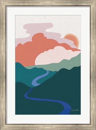 Framed Hills and Valleys I Light v2 Print