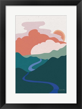 Framed Hills and Valleys I Light v2 Print