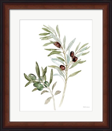 Framed Mediterranean Motif IX on White Print