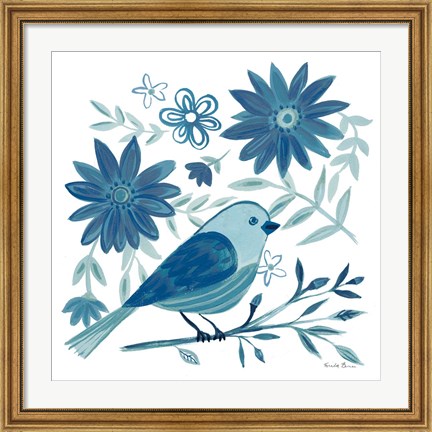 Framed Blue Bird I Print