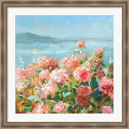 Framed Coastal Dahlias II Print