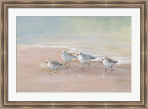 Framed Shorebirds on the Sand I Print