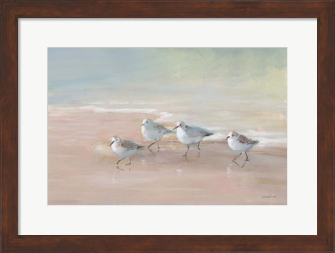 Framed Shorebirds on the Sand I Print