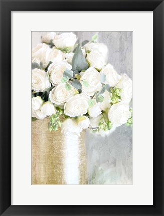 Framed White Roses Print