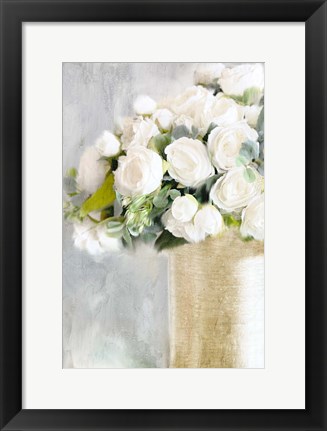 Framed White Roses 2 Print