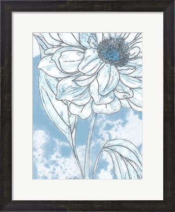 Framed Blue Floral 2 Print