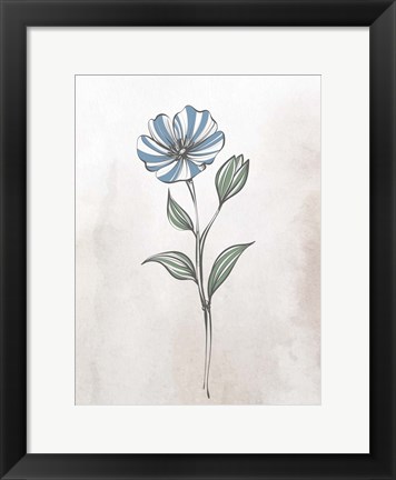 Framed Stone Floral Blues 2 Print