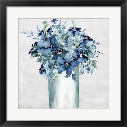 Framed Vase Of Blue Print