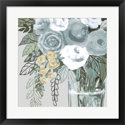 Framed Soft Neutral Florals 2 Print