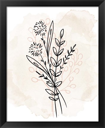 Framed Floral Sketch 1 Print