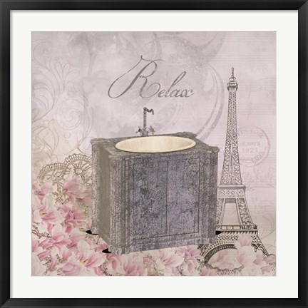 Framed Floral Bath 2 Print