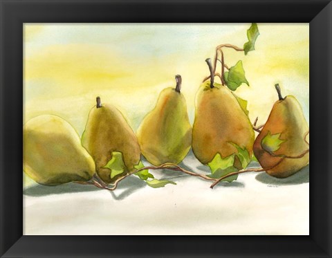 Framed Pears In A Row 1 Print